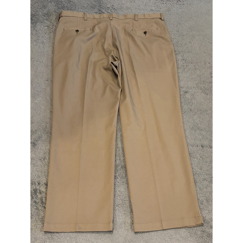 Haggar Cool Right Performance Flex Classic Fit Khaki Pants Mens 42x30 Golf Beige - Picture 6 of 6